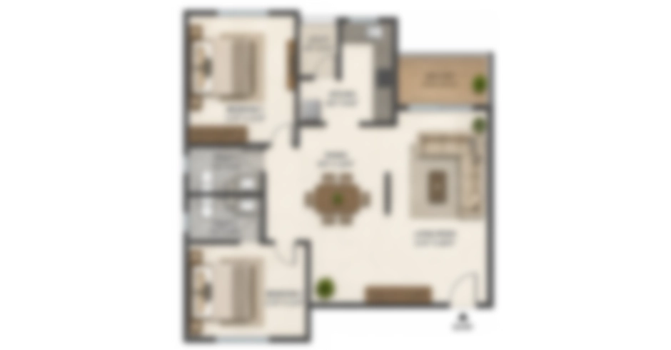 Tata Township Thane Belapur Road 3 BHK Floor Plan